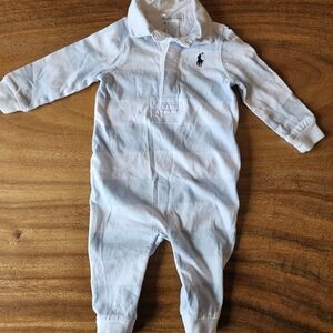 Ralph Lauren Baby Blue Striped One Piece 6 Months